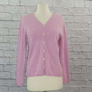 Vintage 90s Cashmere Cable Knit Cardigan Sweater